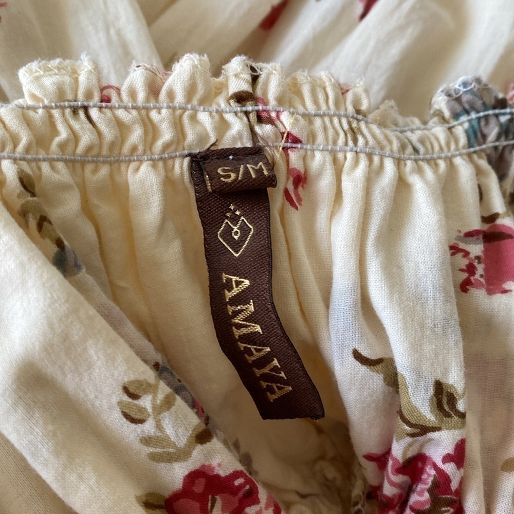 AMAYA Romantic Long Floral Cotton Dress S/M - Picture 12 of 16
